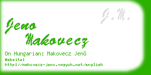 jeno makovecz business card